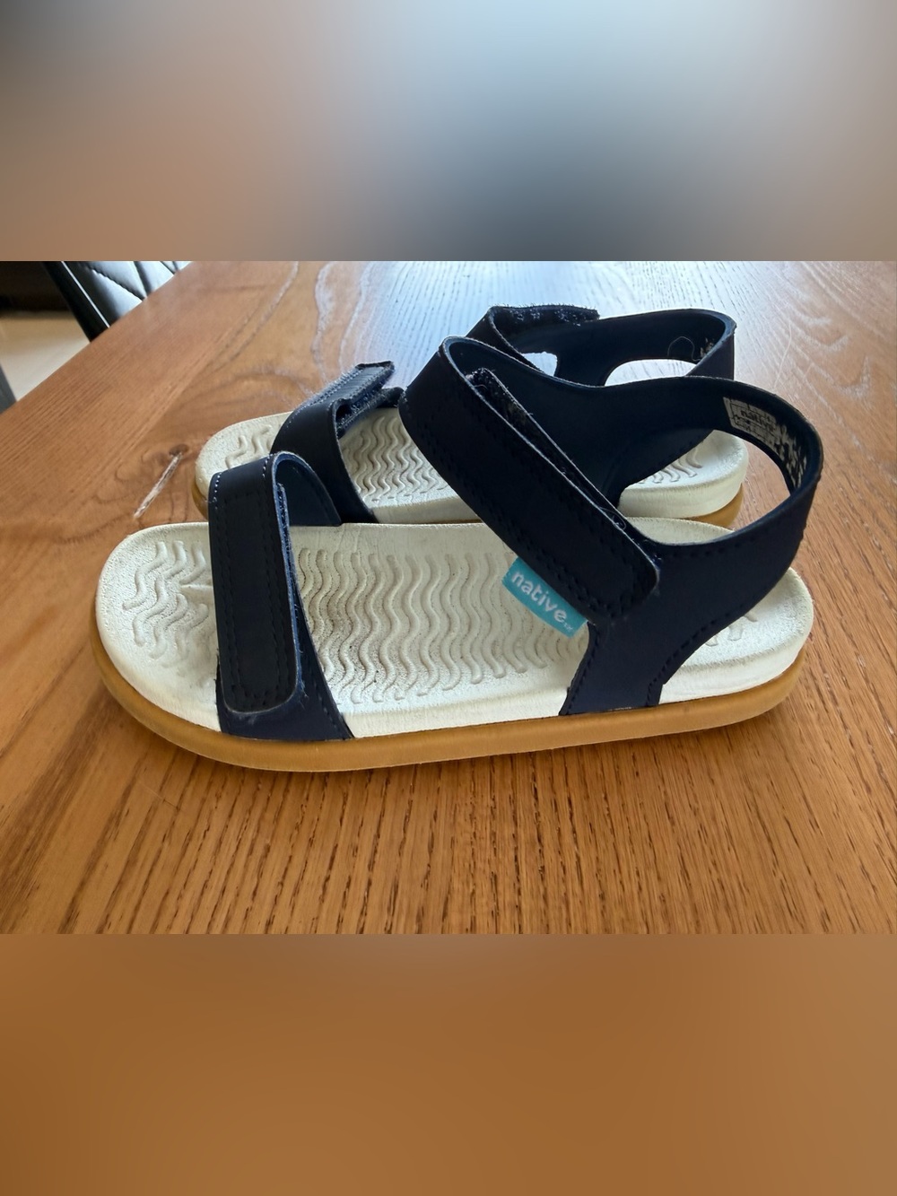 Native Kids Navy and Cream Strap Sandals